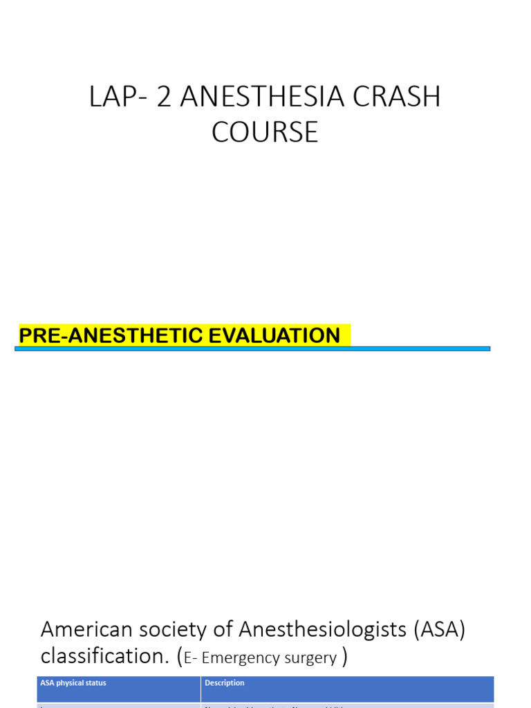 ANESTHESIA CRASH COURSE Annotated | PDF | Cardiopulmonary Resuscitation ...
