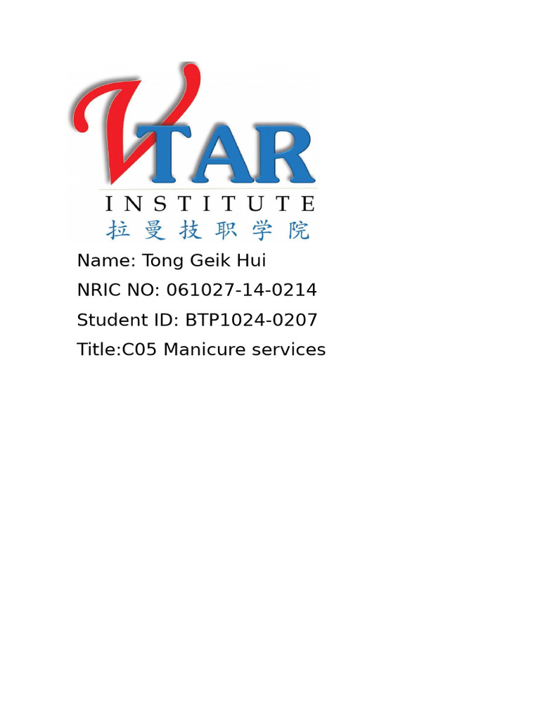 C05 Manicure Services Overview | PDF