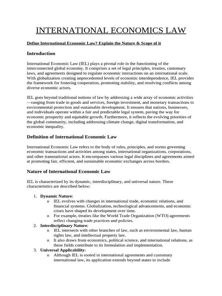 Understanding International Economic Law | PDF | International Monetary ...