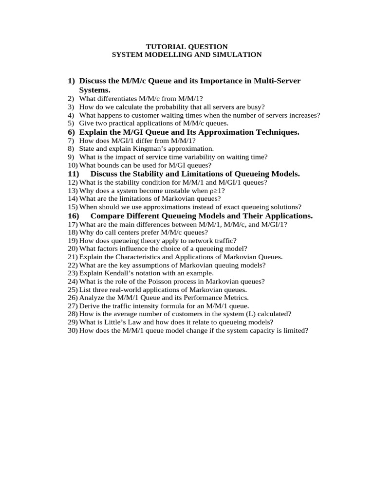 Tutorial Questions | PDF