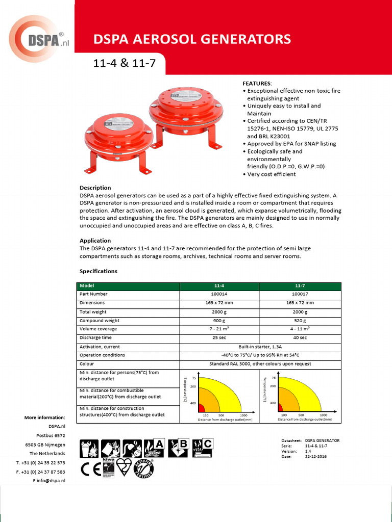 DSPA Fire Extinguishing Generators | PDF