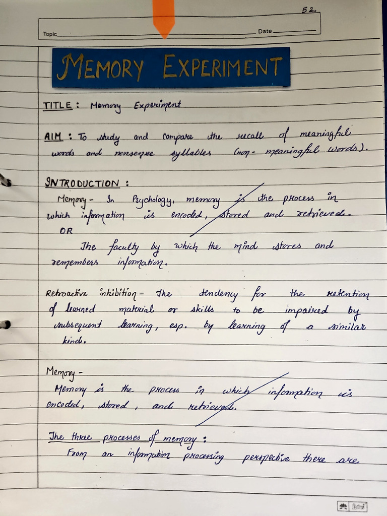 Memory Experiment Analysis and Results | PDF
