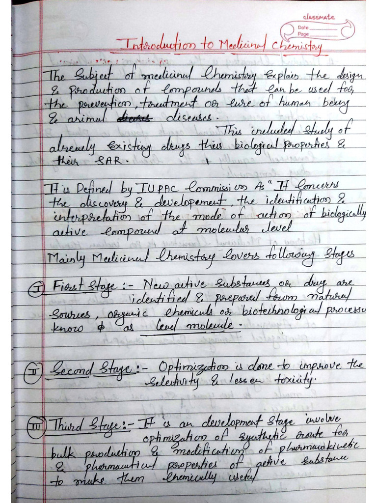 Medicinal Chemistry Notes | PDF
