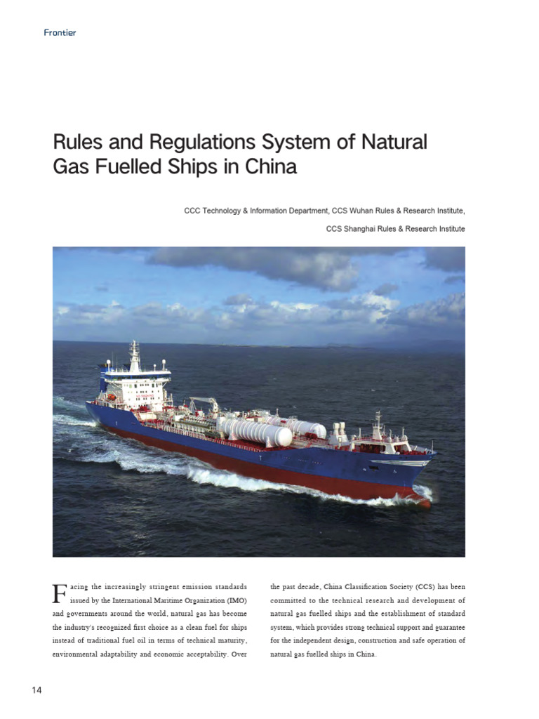 CCC Regulations for LNG-Fuelled Ships | PDF | Liquefied Natural Gas