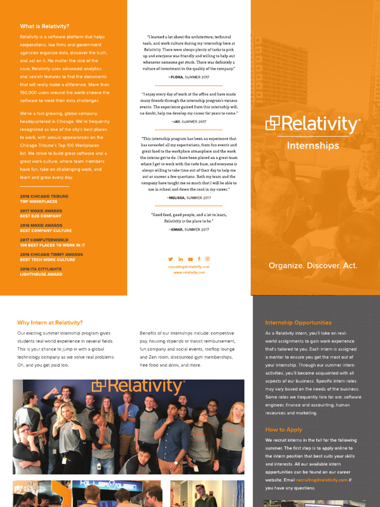 Relativity Internships Brochure | PDF