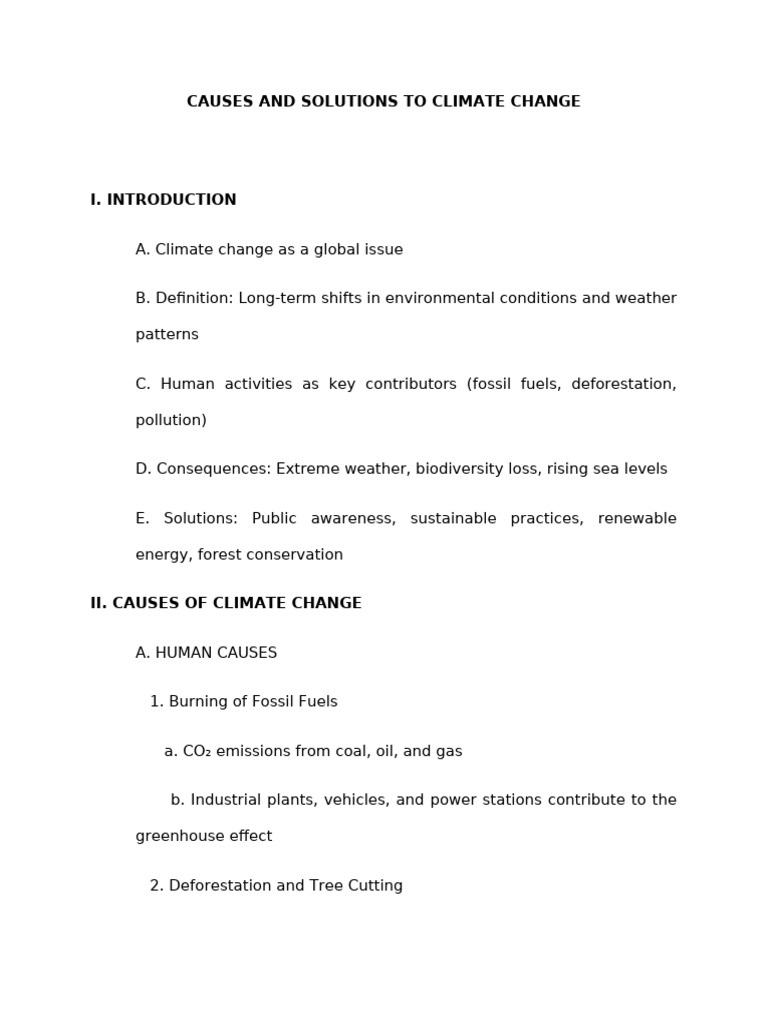 Climate Change: Causes and Solutions | PDF