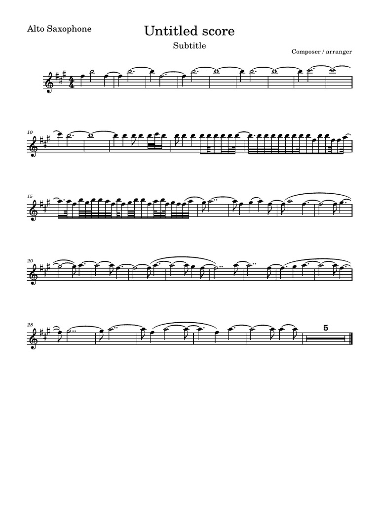 Alto Saxophone Untitled Score | PDF