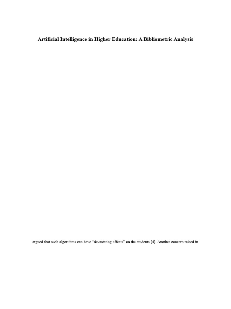 AI in Higher Education: Bibliometric Study | PDF | Artificial ...