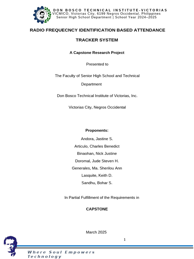 RFID Attendance Tracker System Project | PDF | Radio Frequency ...