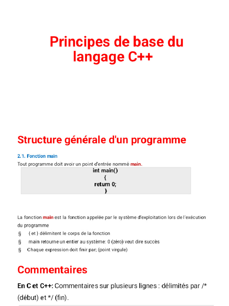 COURS C++ - Phoenix | PDF