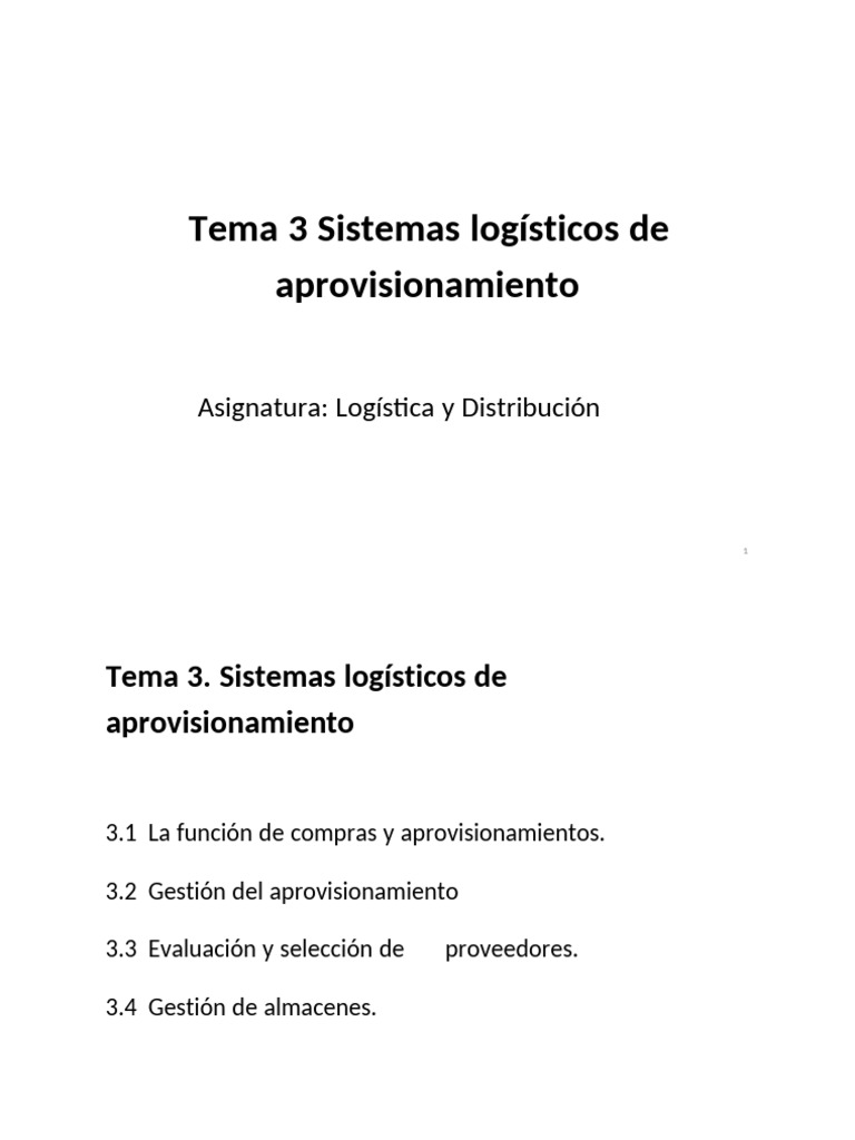 Sistemas Logísticos de Aprovisionamiento | PDF | Logística | Almacén