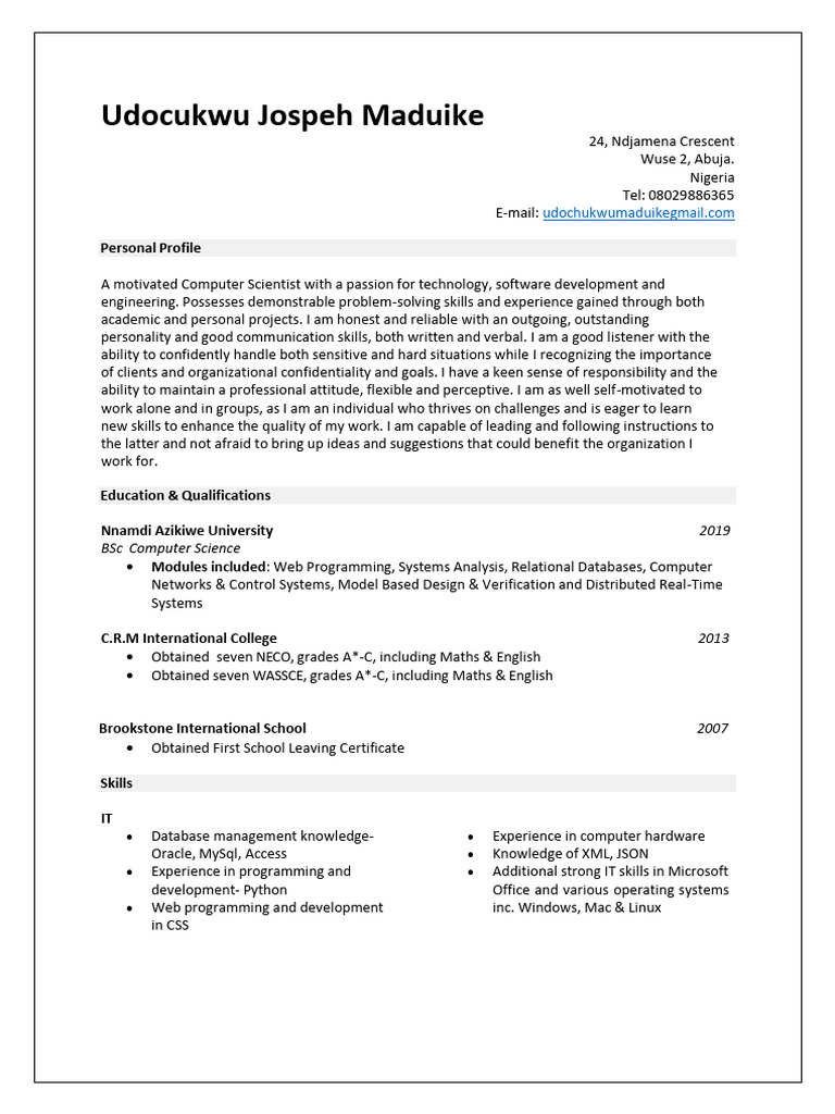 Udo in Bicol: Profile of a Computer Scientist | PDF | Skill | Computing