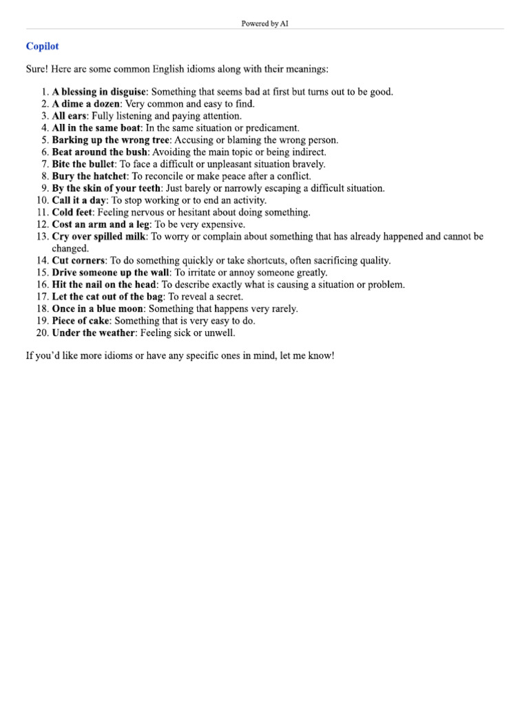 Idioms | PDF
