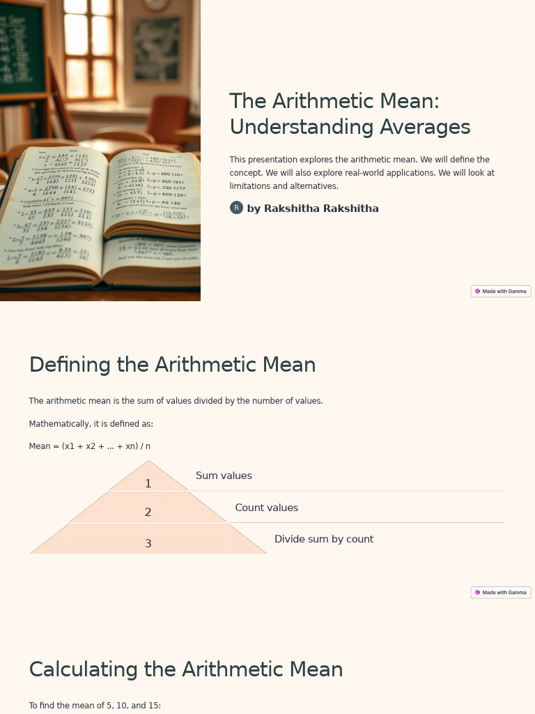 Understanding the Arithmetic Mean | PDF | Mean | Arithmetic Mean