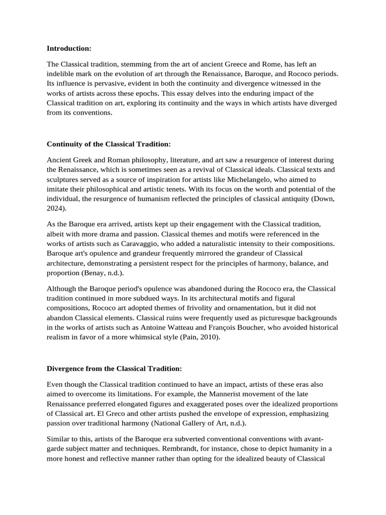 Learning Journal Unit 4 | PDF | Baroque | Classical Antiquity