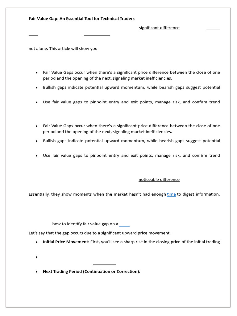 Fair Value Gap | PDF | Market Trend | Day Trading