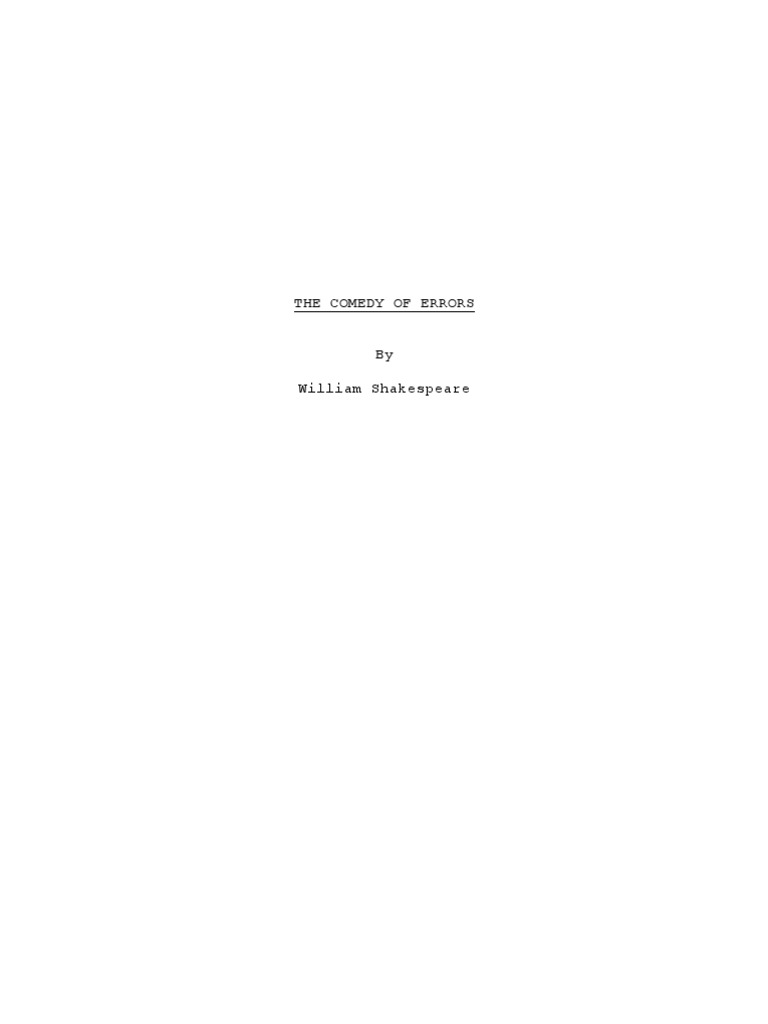 The comedy of errors pdf the comedy of errors thou