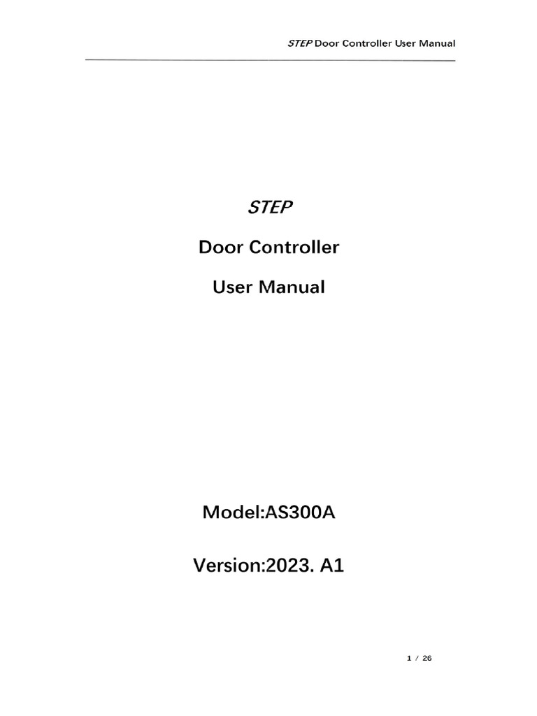STEP Door Controller User Manual AS300A 2023A1 Publish | PDF
