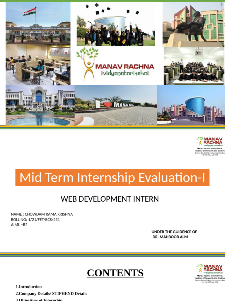 Web Development Internship Evaluation | PDF | Cyberspace | Information ...
