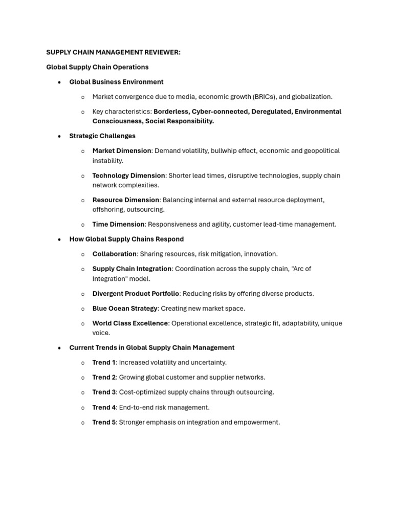 SCM - Supply Chain Managemnet | PDF | Supply Chain | Supply Chain ...