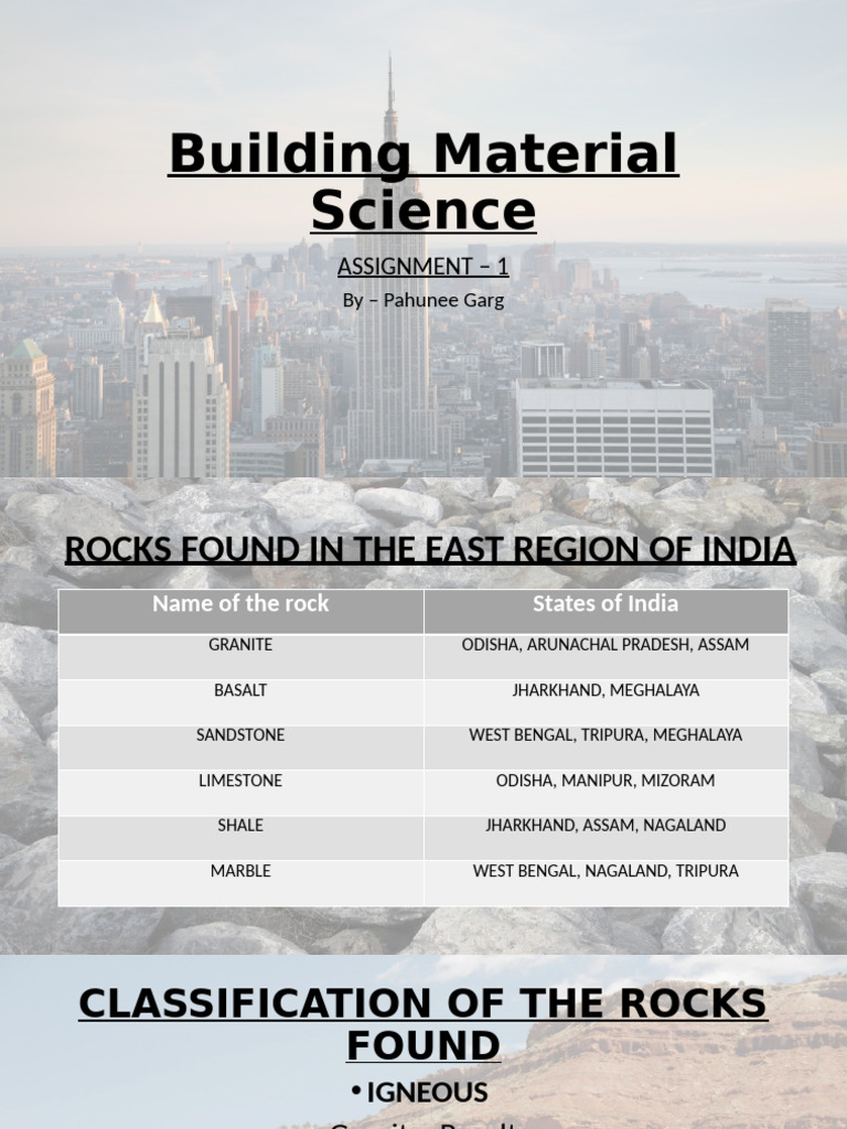 Rocks and Building Materials in India | PDF | Building Insulation ...