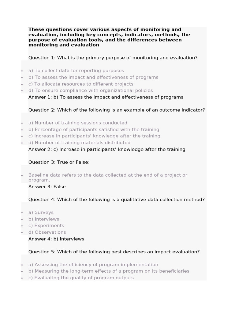 M&E Interview Questions and Answers Guide | PDF | Evaluation ...