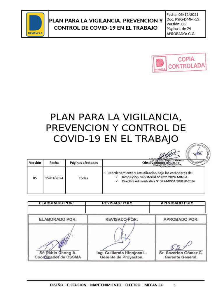 Plan para La Vigilancia, Prevención y Control Del Covid-19 en El ...