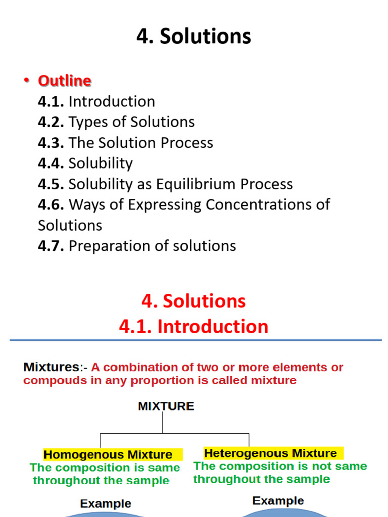 Chapter 4: Solutions in Chemistry | PDF | Parts Per Notation | Solvation