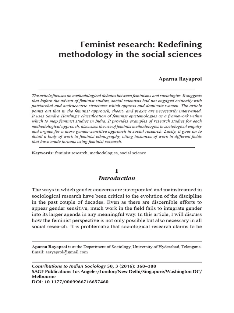 Understanding Feminist Methodologies | PDF | Feminism | Gender Studies