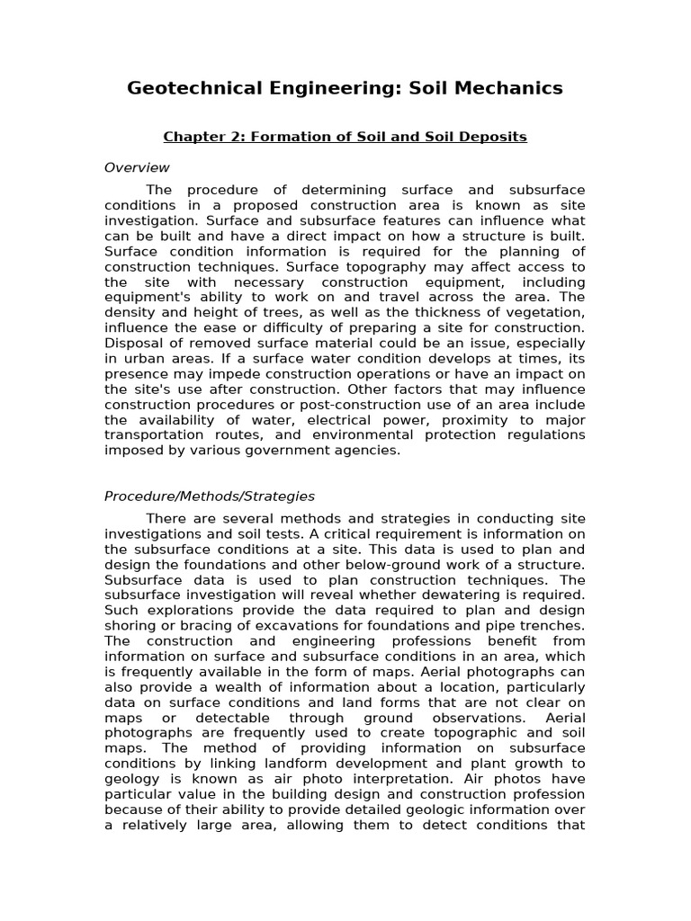 Site Investigation in Geotechnical Engineering | PDF | Density | Soil