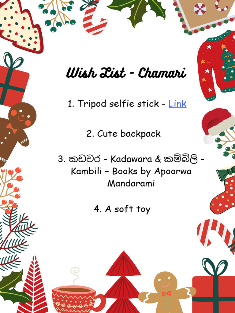 Chamari's Wish List Items | PDF