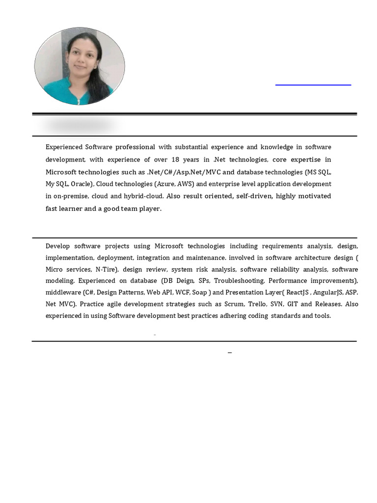 Senior Software Engineer Profile | PDF | Web Application | Cloud Computing