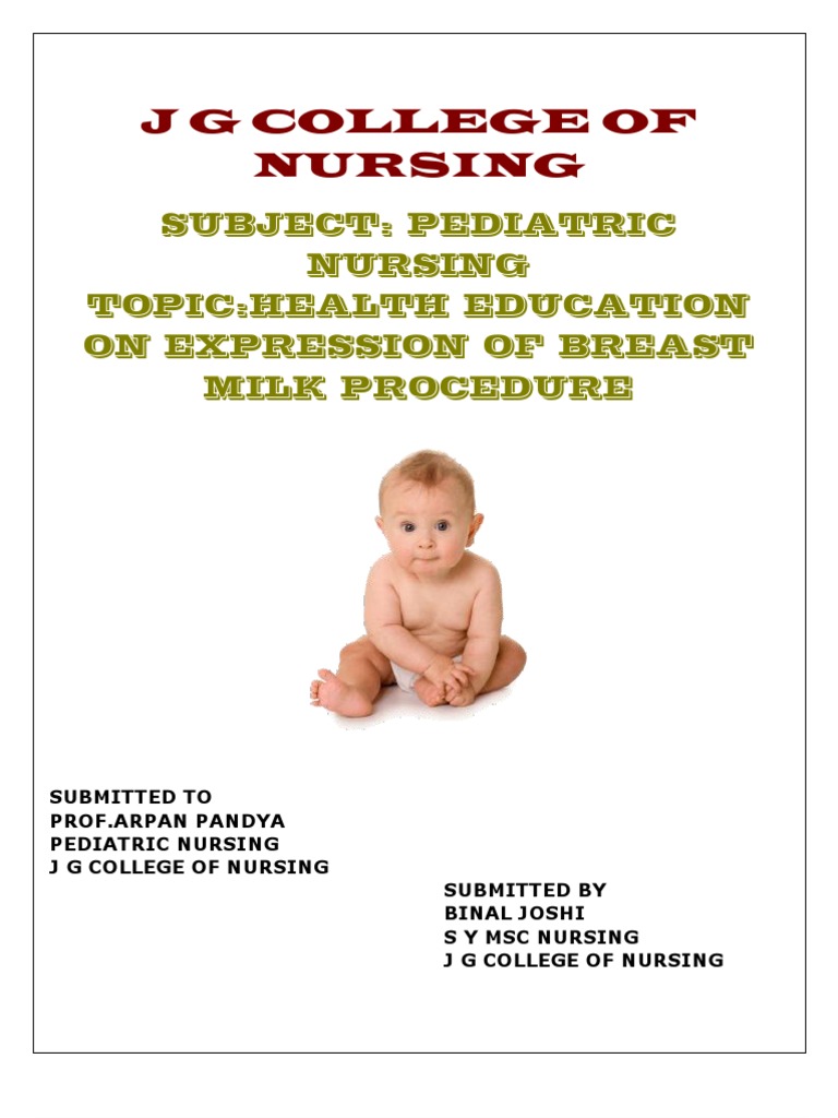 Lesson Plan On Expressed Breast Milk PDF Refrigerator Breastfeeding