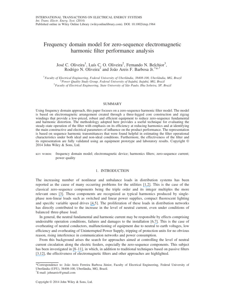 Frequency Domain Model For Zero Sequence | PDF | Inductance ...