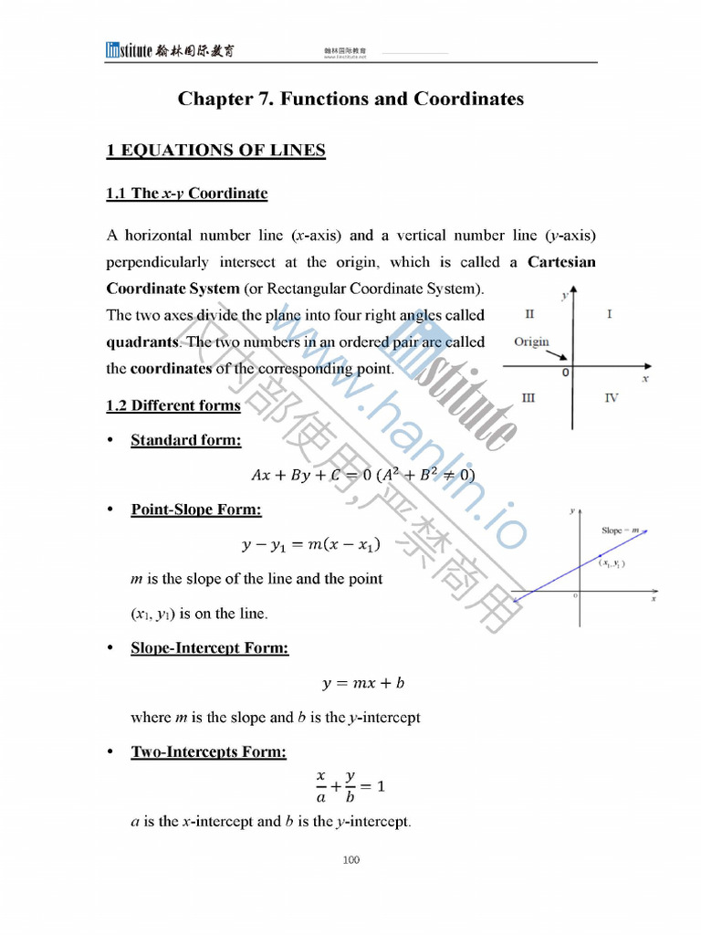 Student AMC10-Chapter 7 Functions and Coordinates | PDF