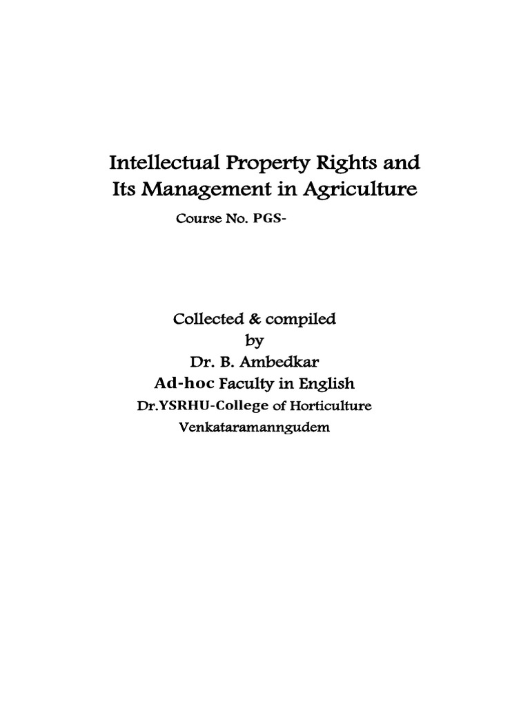 IPR Notes | PDF | Patent Application | Intellectual Property