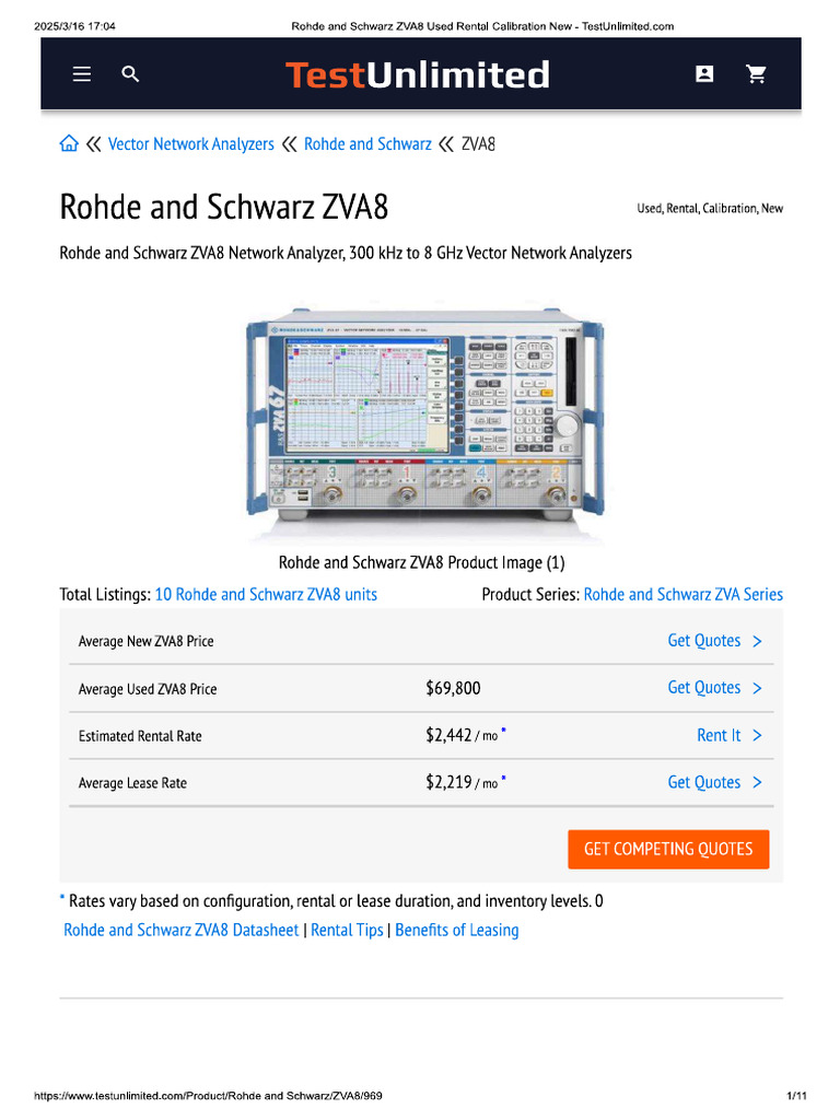 Rohde and Schwarz ZVA8 Price | PDF