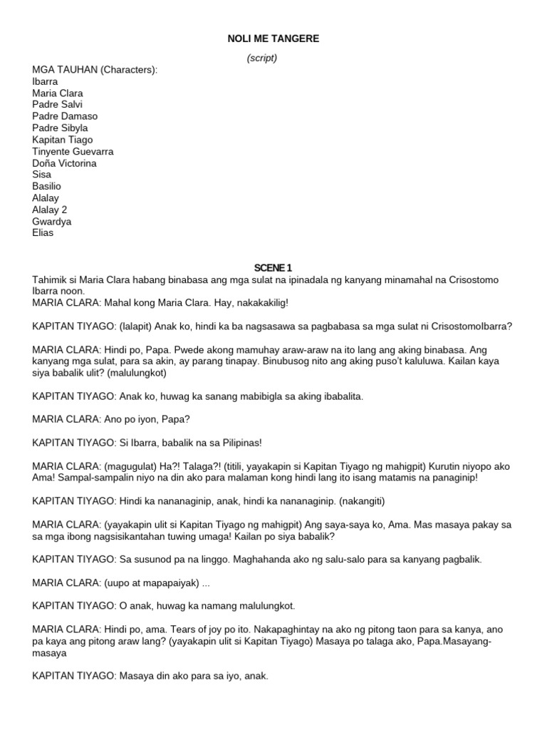 NOLI ME TANGERE (pagsasadula) | PDF