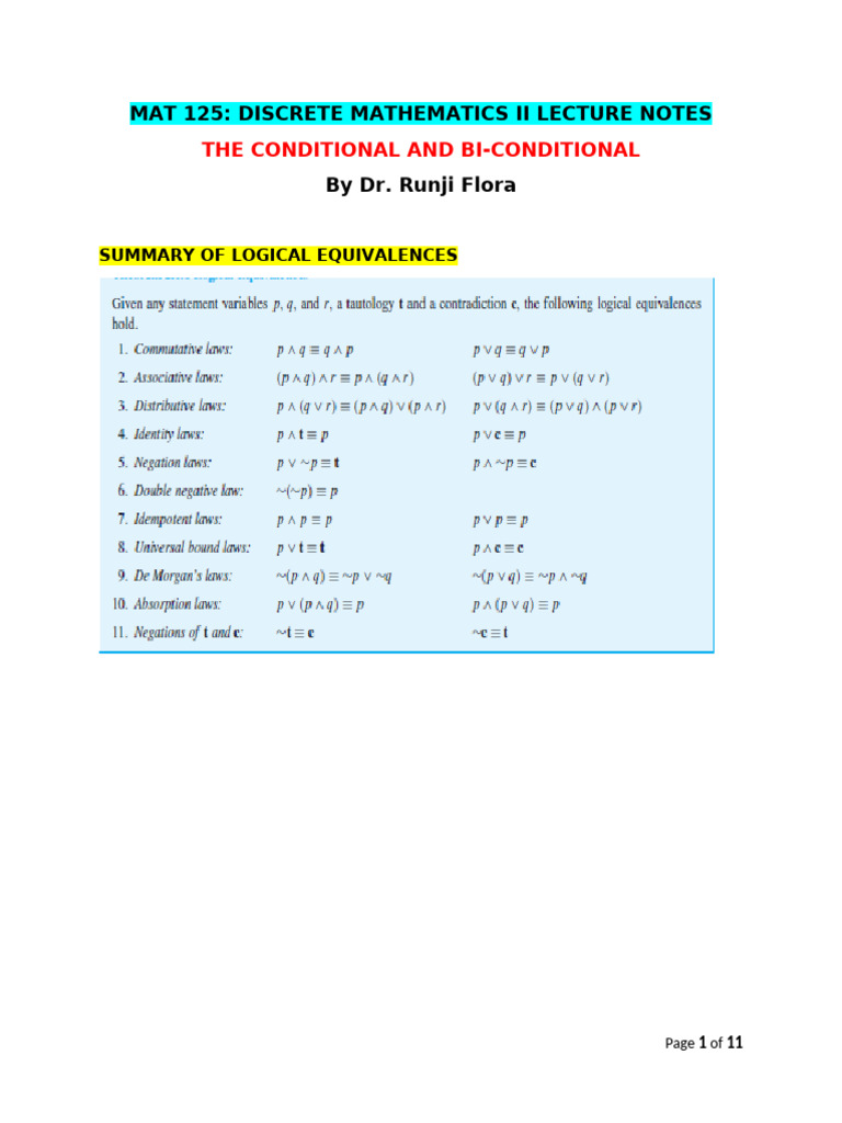 Biconditional Statements Explained | PDF | If And Only If | Logic