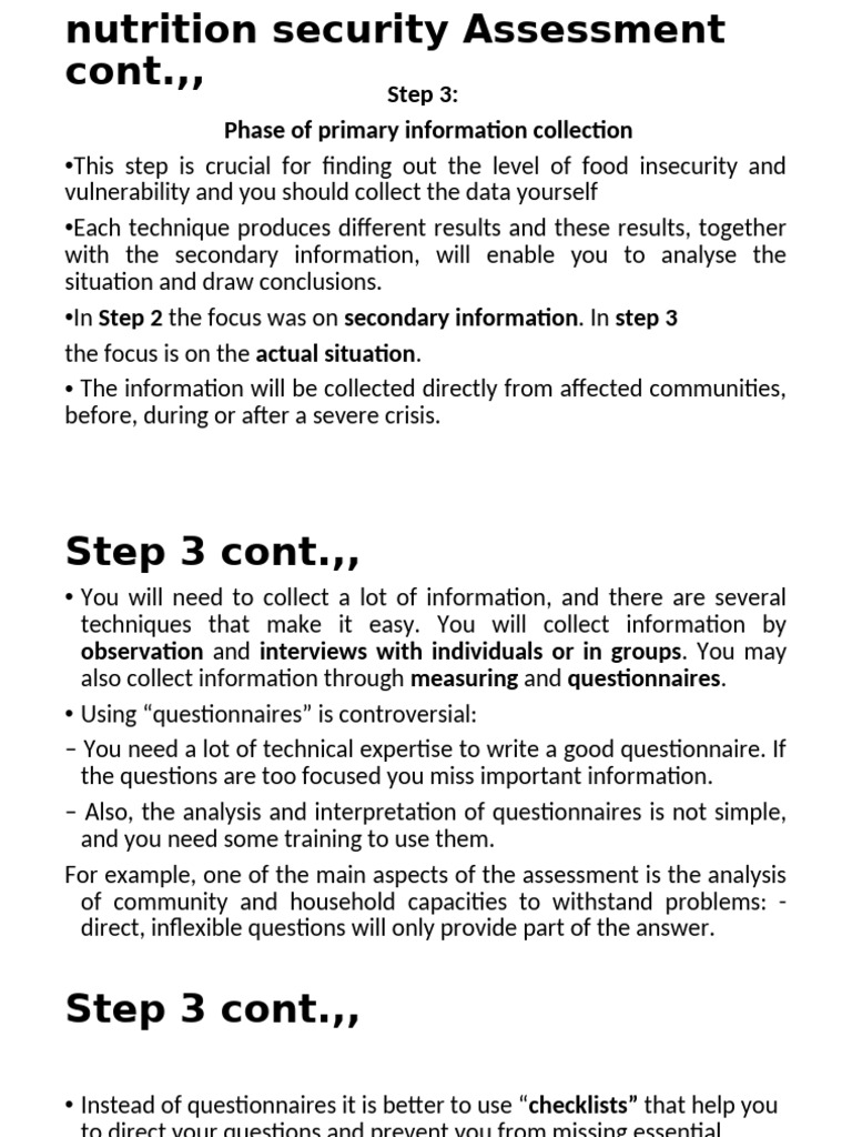 Food Security Assessment Techniques | PDF | Focus Group | Homogeneity ...