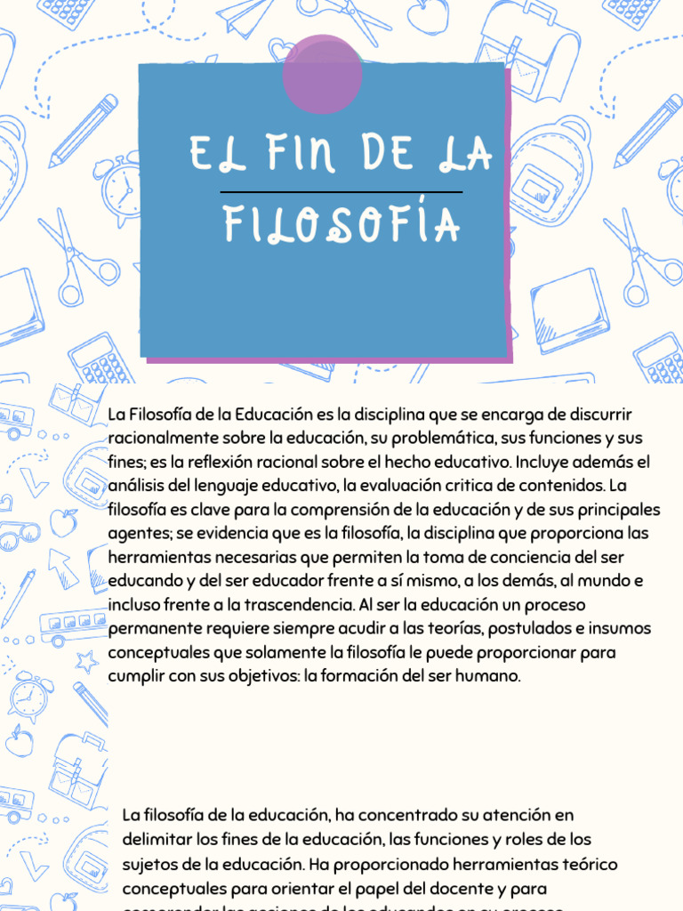 El Fin de la Filosofía Educativa | PDF | Verdad | Science