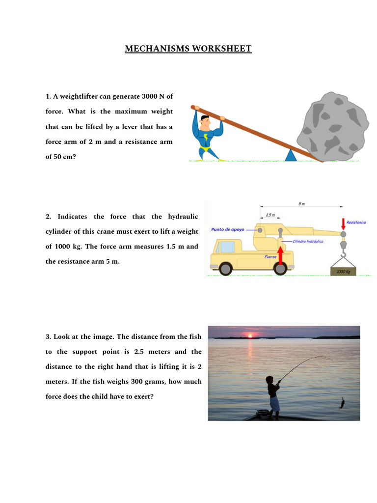 Mechanisms Worksheet (Short) | PDF | Gear | Rotation