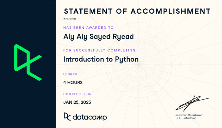 introduction to python - cert | PDF
