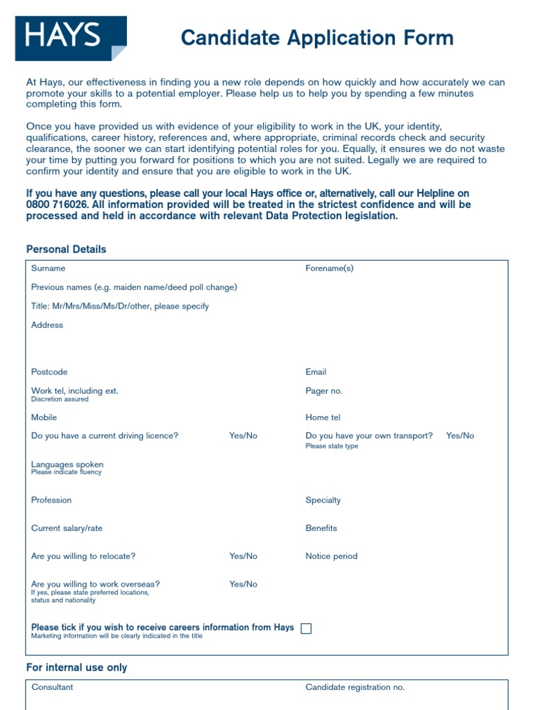 Hays Candidate Application Form | PDF | Criminal Record | Government