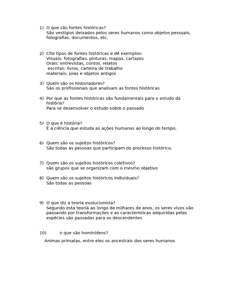 Fontes Históricas: Tipos e Exemplos | PDF