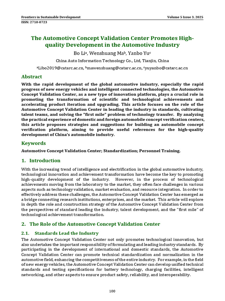 The Automotive Concept Validation Center Promotes | PDF | Verification ...