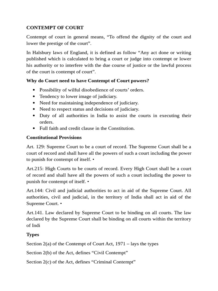 Presentation Notes - Profesh | PDF | Contempt Of Court | Supreme Court ...