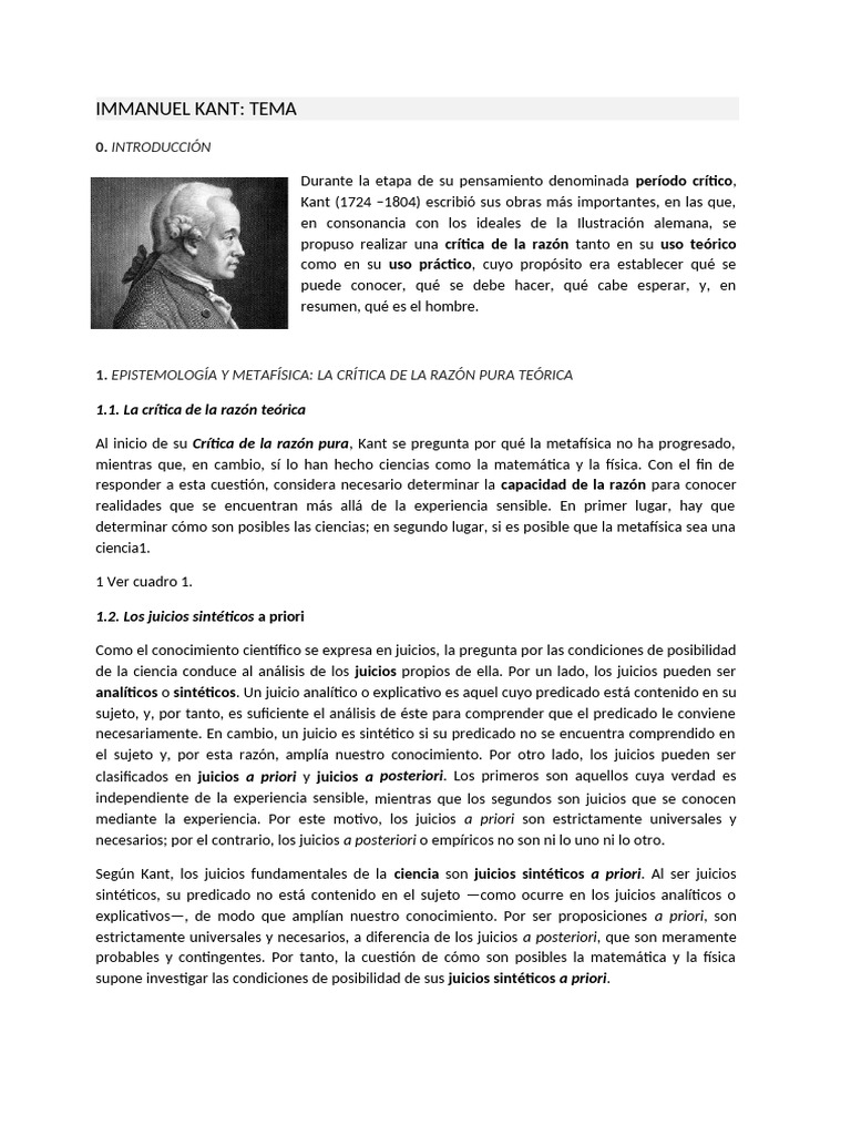 Immanuel Kant | PDF | A priori y a posteriori | Immanuel Kant