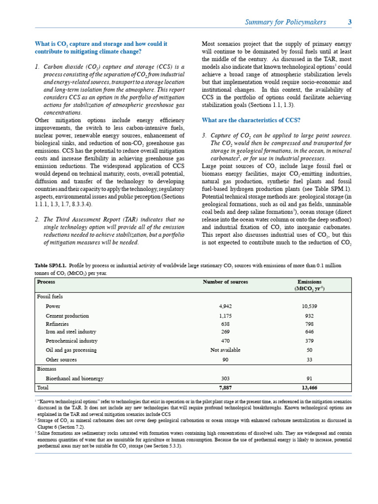 CO2 Capture and Storage: Climate Mitigation | PDF | Carbon Capture And ...