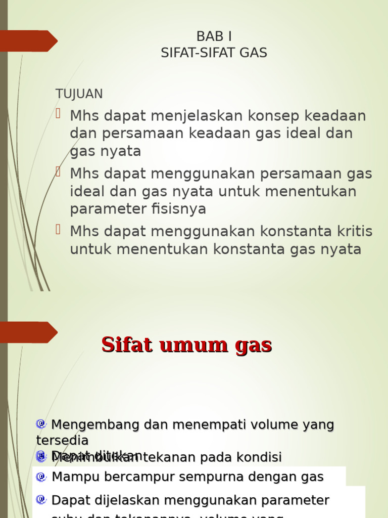 Sifat dan Persamaan Gas Ideal | PDF